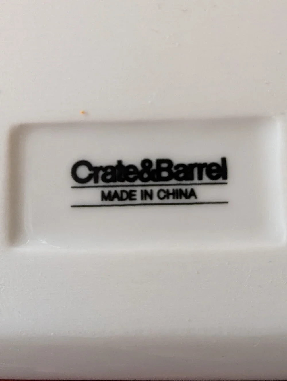 Crate&Barrel Set Of 2 White Ceramic Bread Shaped Plates